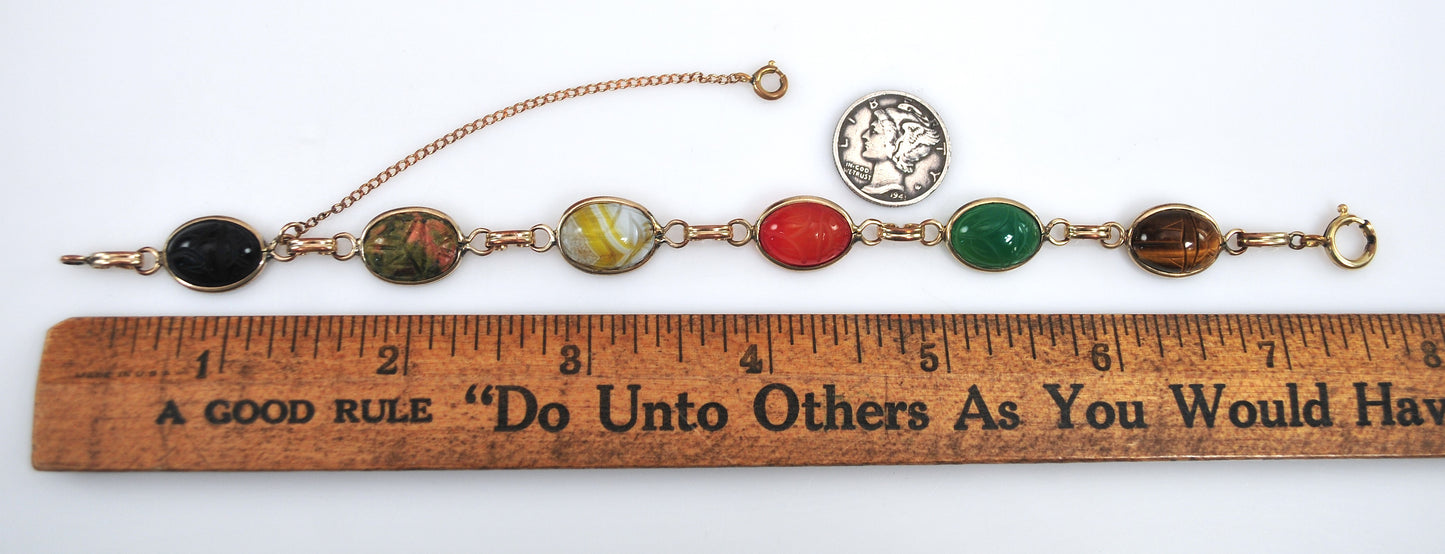 Vintage Gold Filled Scarab Bracelet