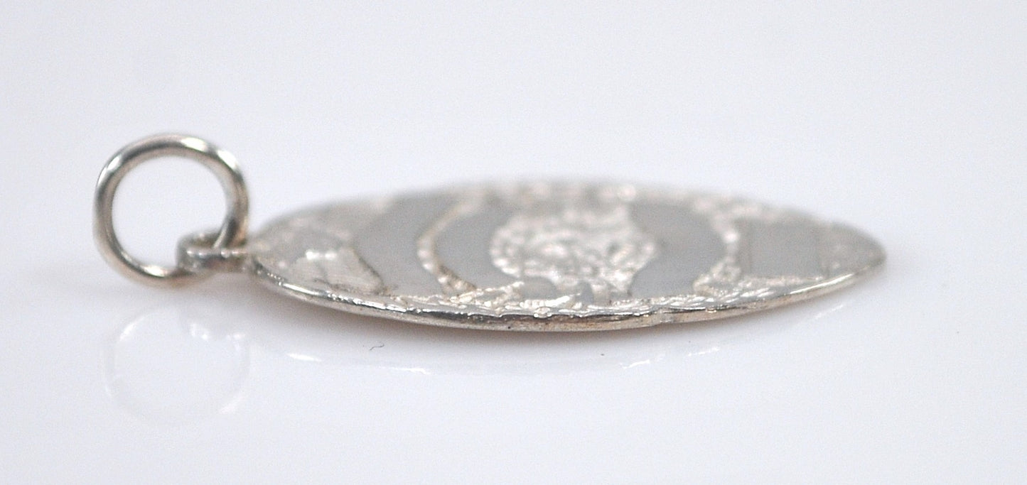 Sterling Silver Police Badge Charm Pendant