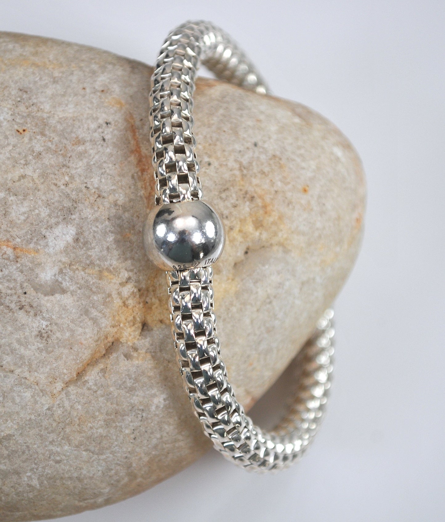 Silpada Sterling Silver Popcorn Mesh Bracelet