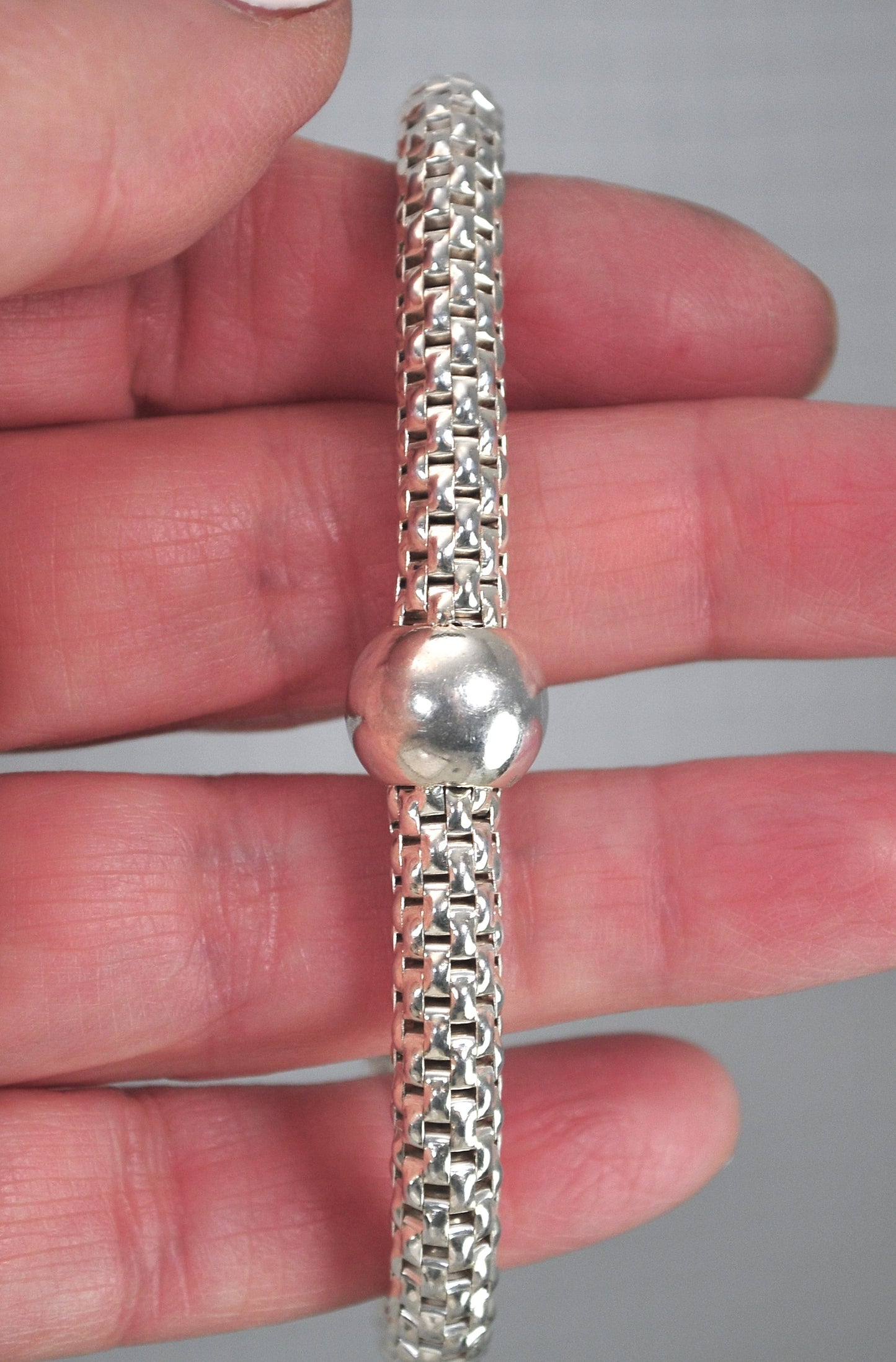 Silpada Sterling Silver Popcorn Mesh Bracelet