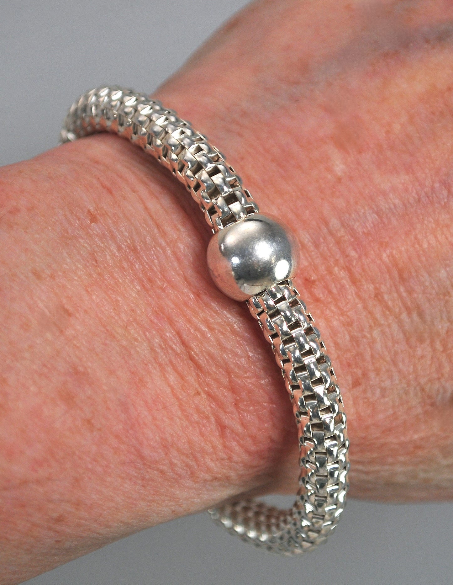 Silpada Sterling Silver Popcorn Mesh Bracelet