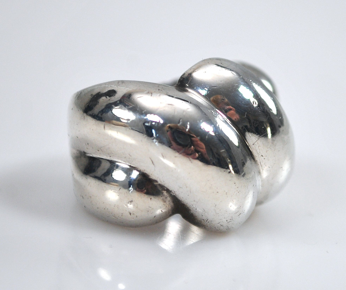 Heavy Vintage Sterling Silver Statement Ring