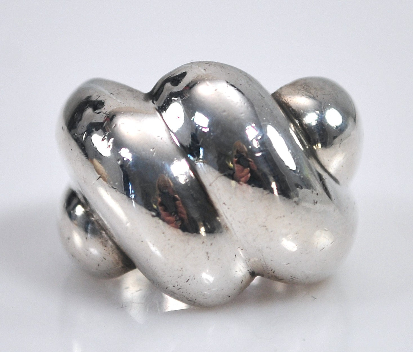 Heavy Vintage Sterling Silver Statement Ring