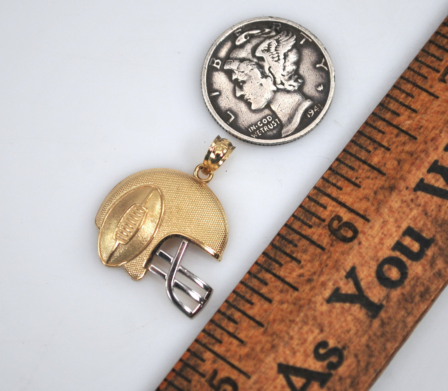 10K Gold Football Helmet Charm Pendant