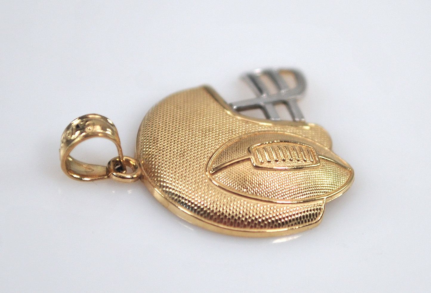 10K Gold Football Helmet Charm Pendant