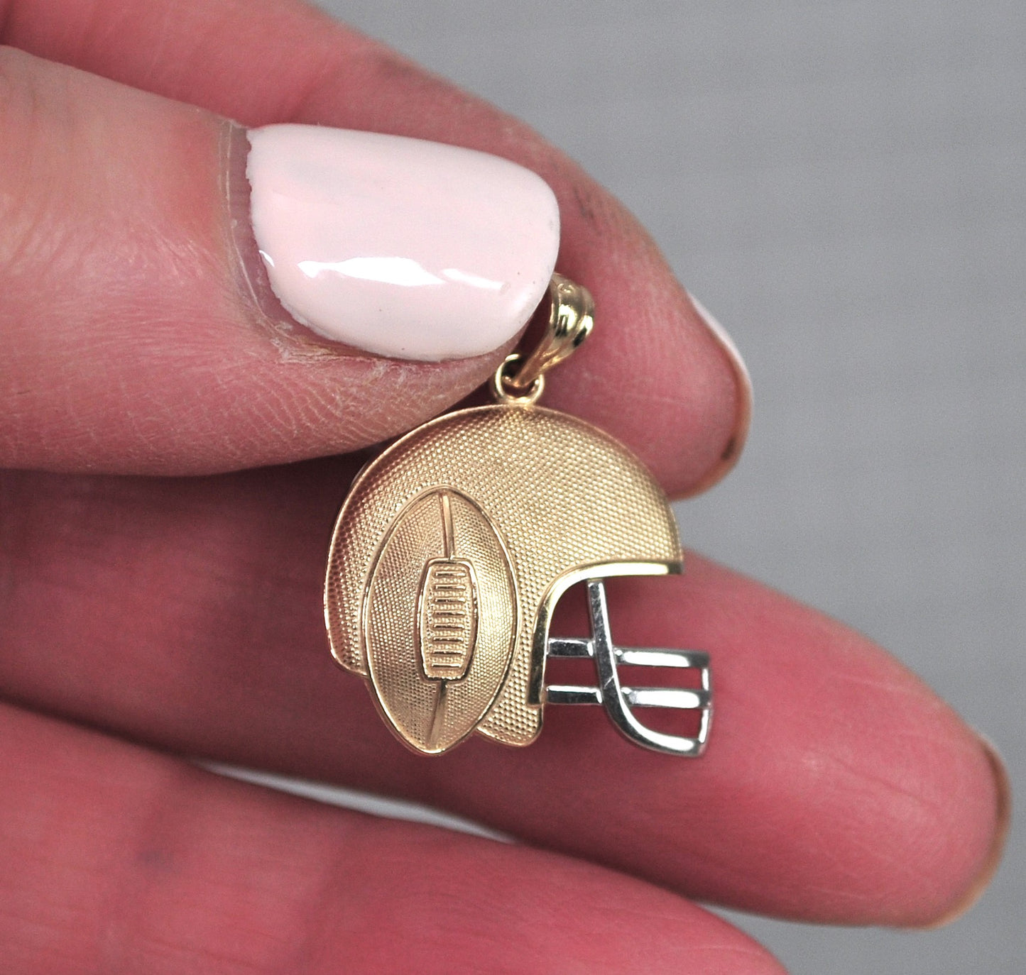 10K Gold Football Helmet Charm Pendant