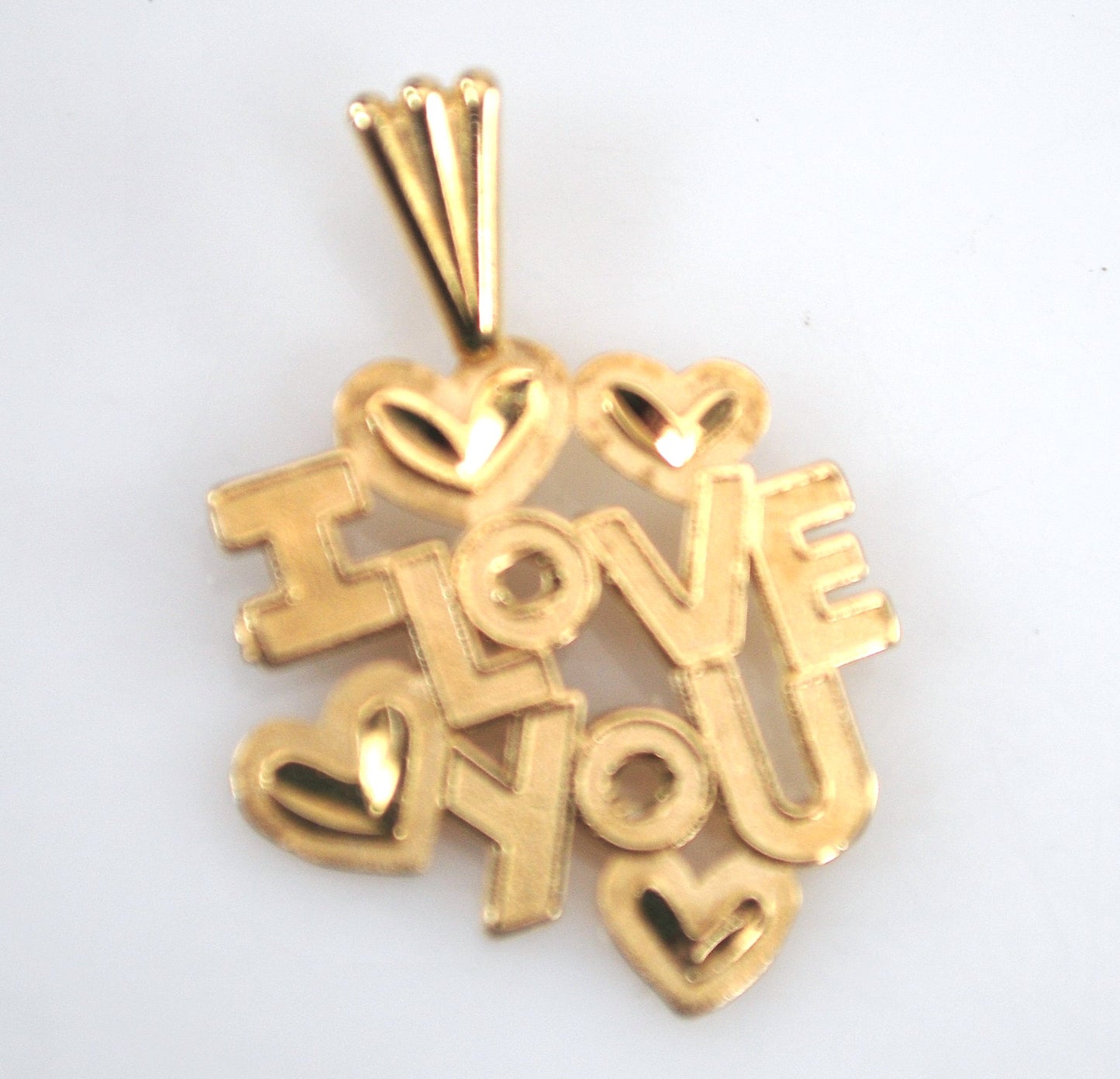 Signed 14K Gold "I LOVE YOU" Pendant