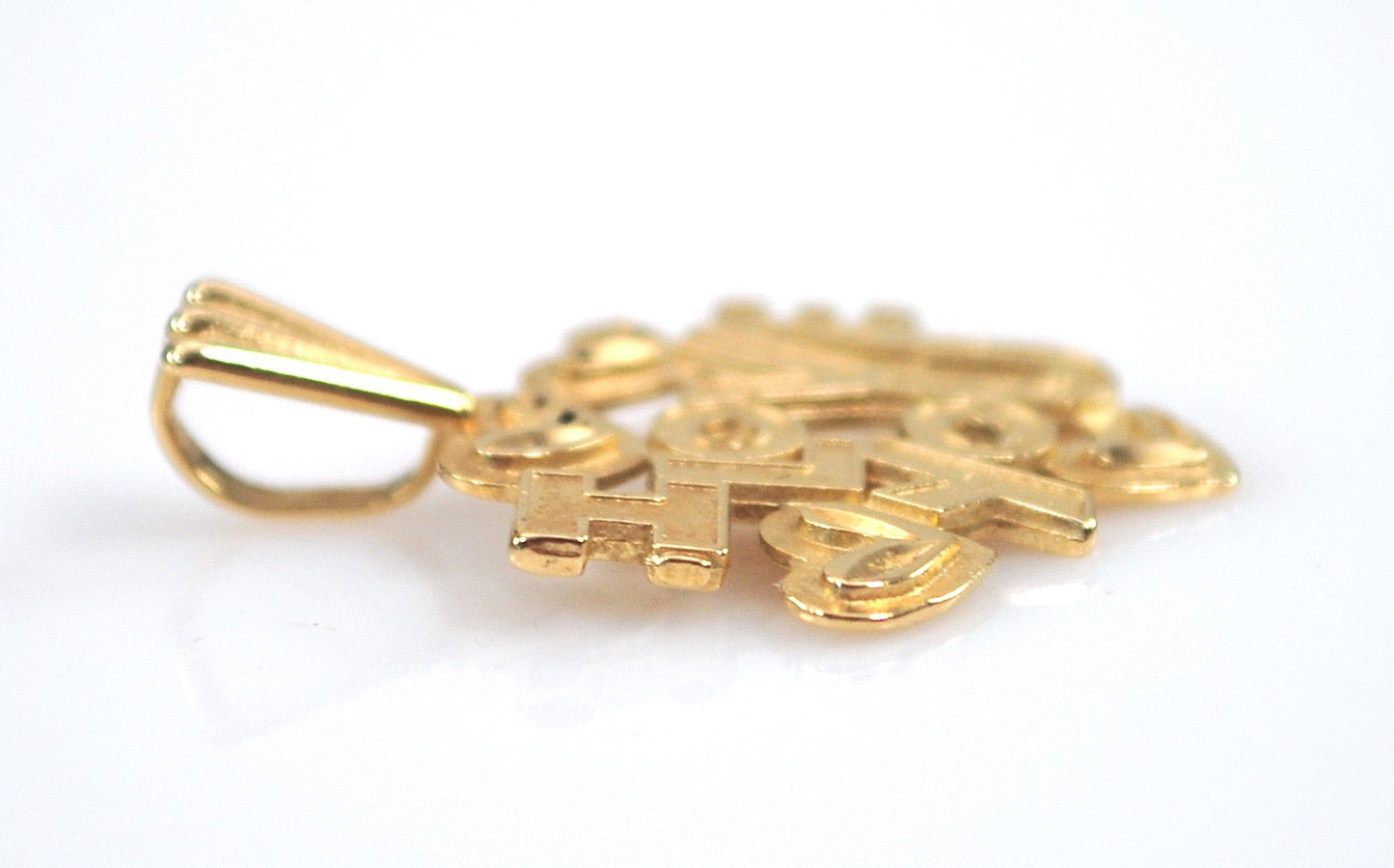 Signed 14K Gold "I LOVE YOU" Pendant