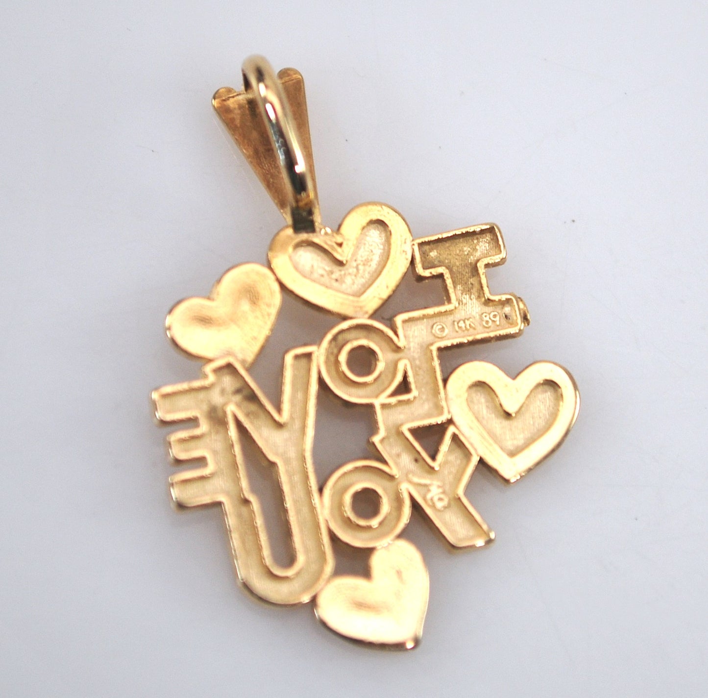 Signed 14K Gold "I LOVE YOU" Pendant