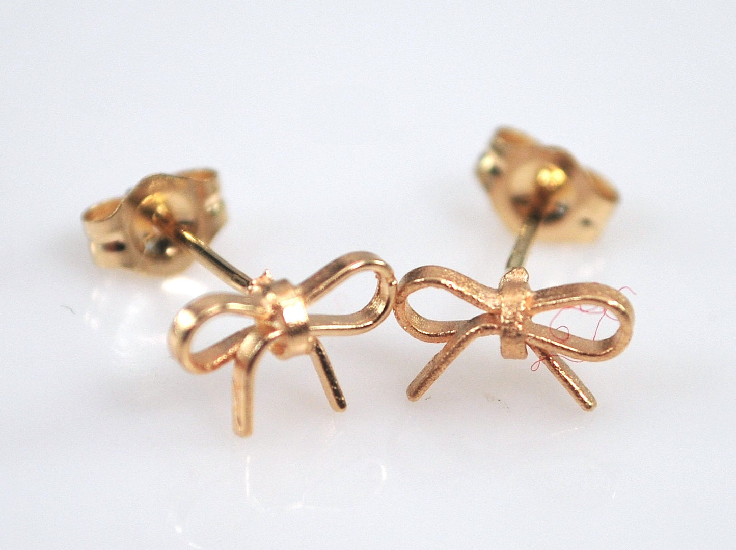 SMALL 14K Gold Bow Earrings
