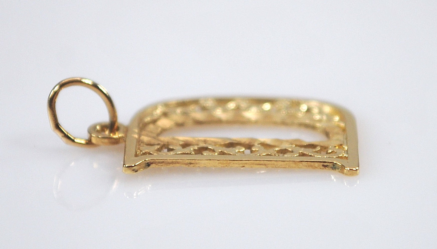 Signed 14K Gold Initial D Pendant
