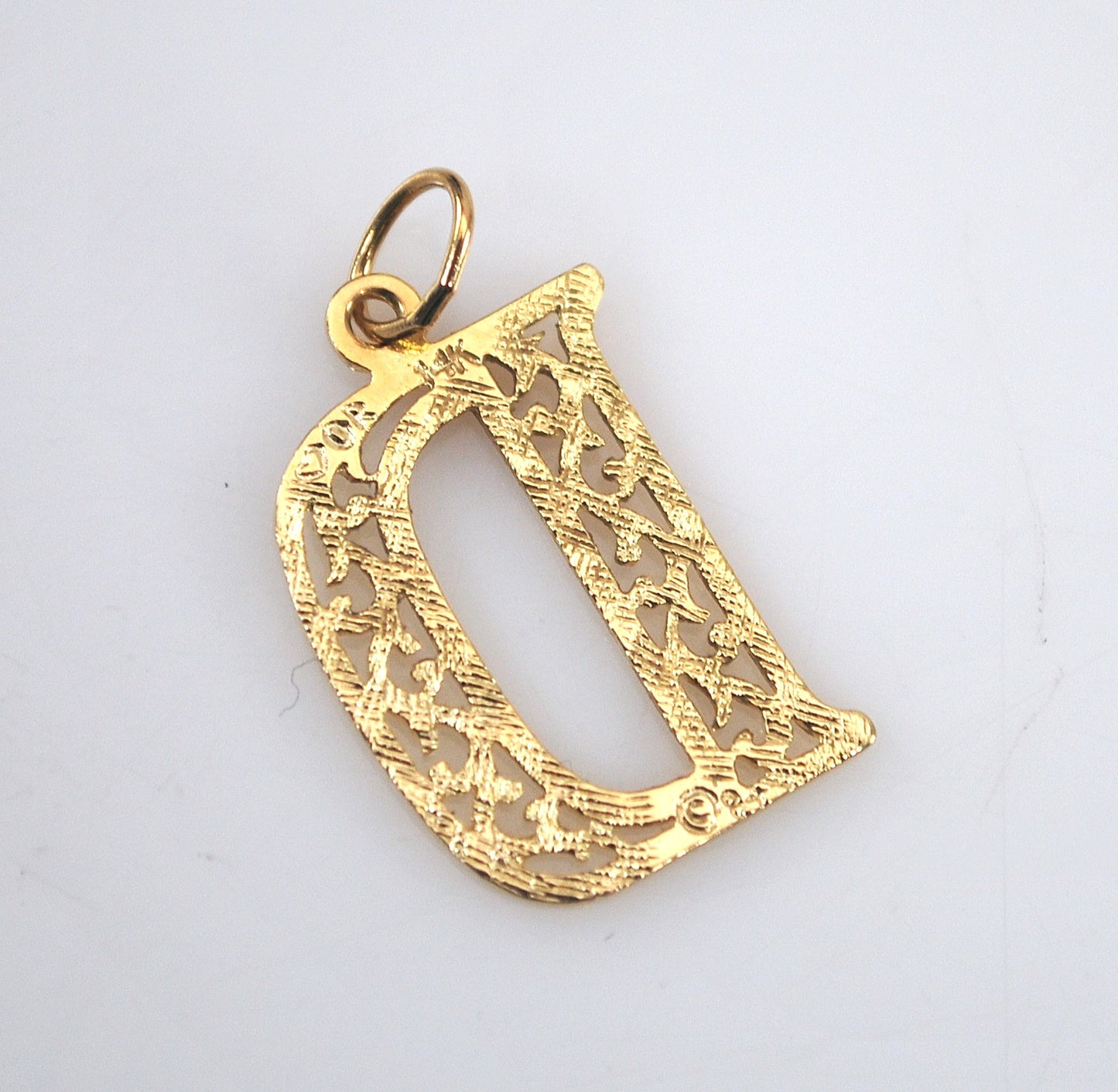 Signed 14K Gold Initial D Pendant