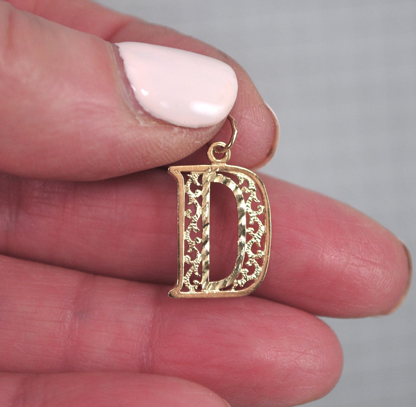 Signed 14K Gold Initial D Pendant