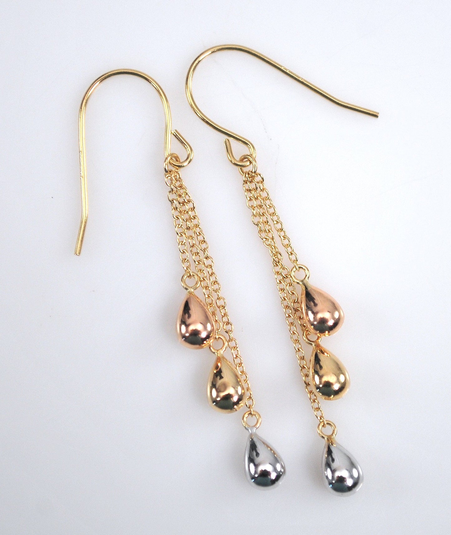 Vintage JCM 14K Gold Teardrop Earrings