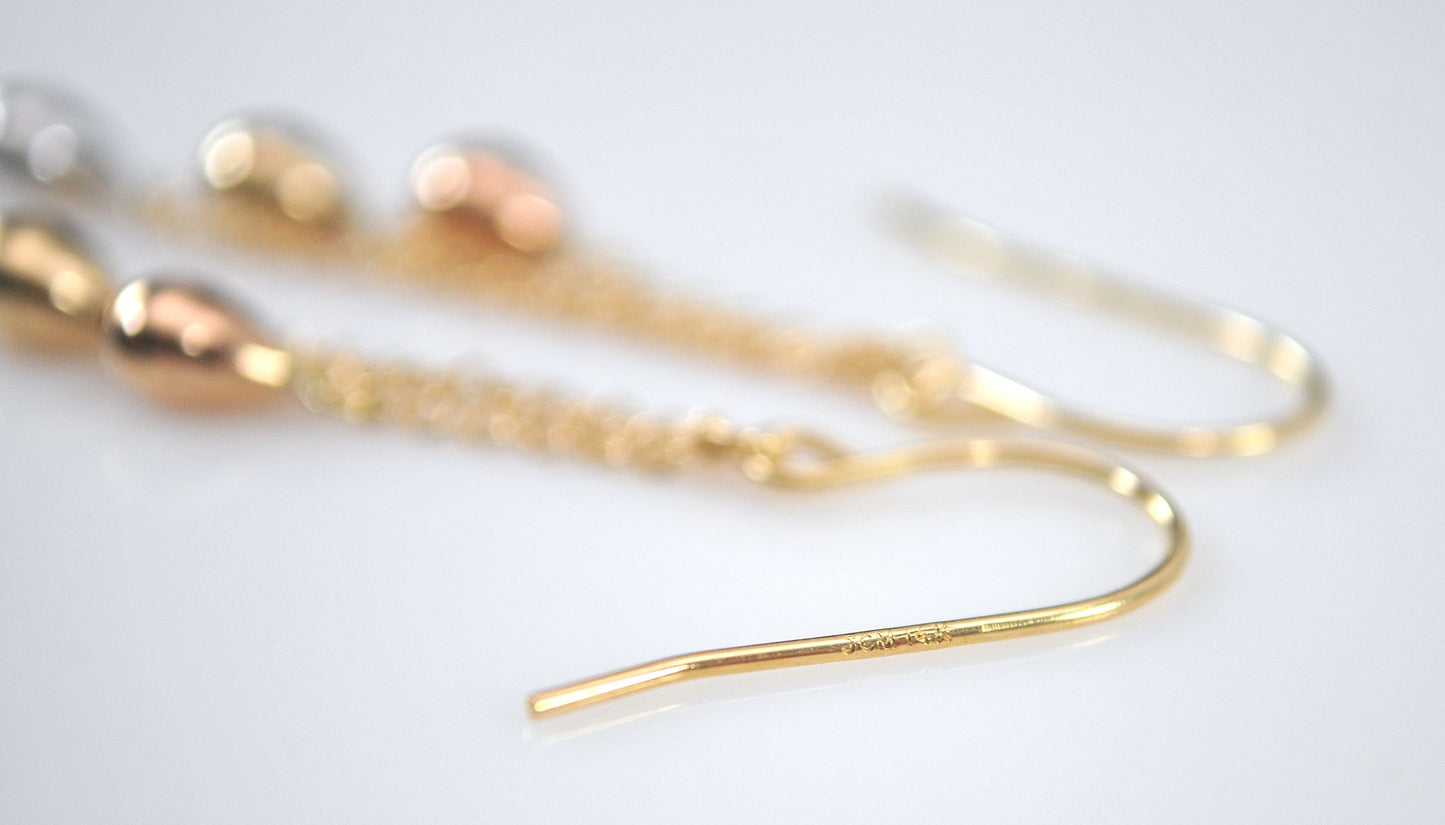 Vintage JCM 14K Gold Teardrop Earrings