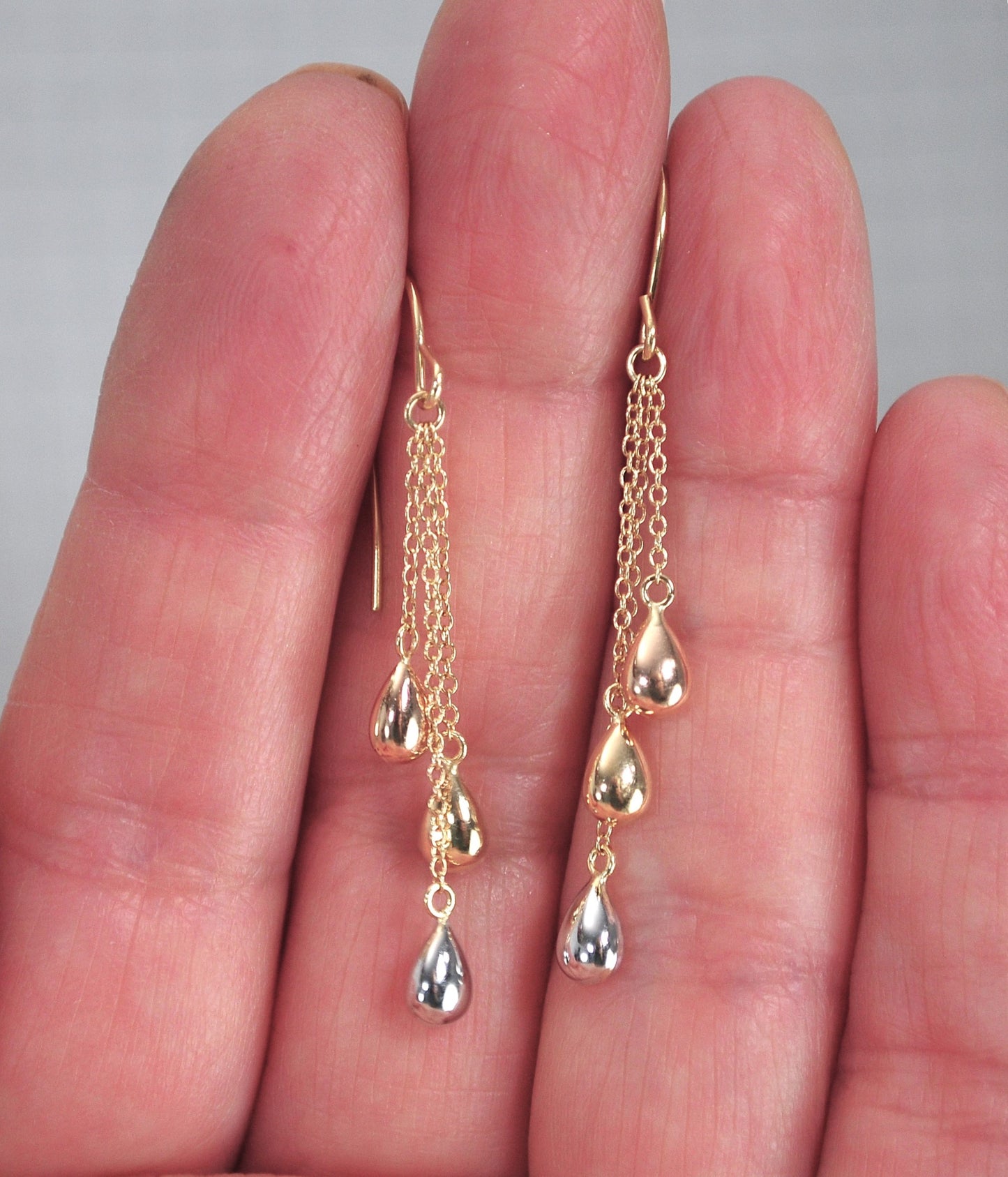 Vintage JCM 14K Gold Teardrop Earrings