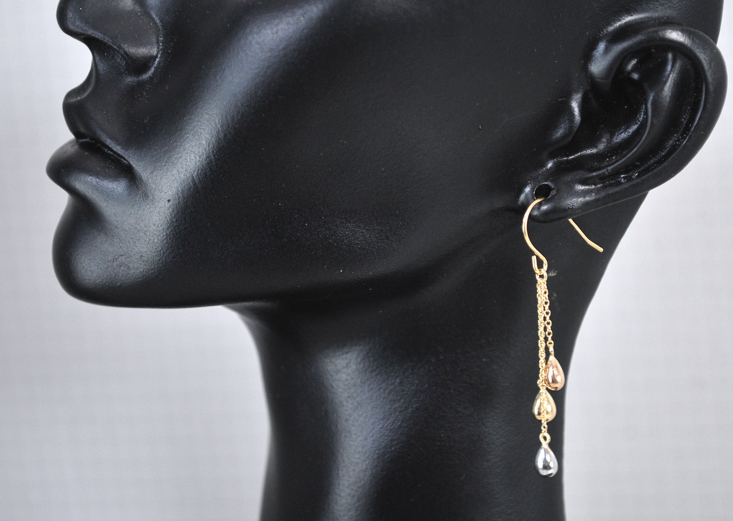 Vintage JCM 14K Gold Teardrop Earrings