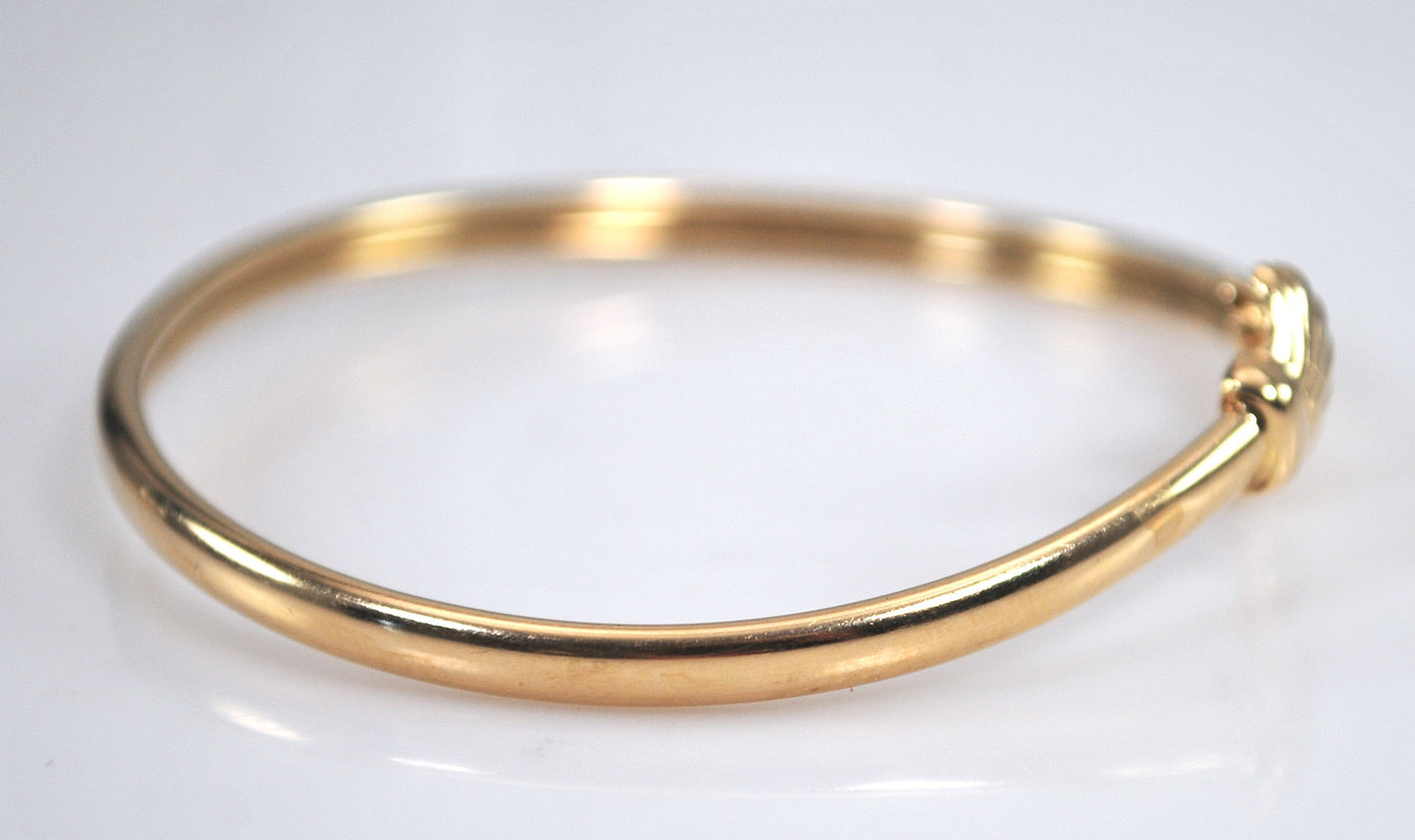 As is - Signed 14K Gold Bangle Bracelet