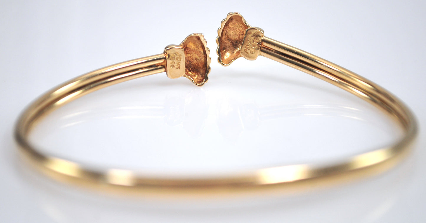 As is - Signed 14K Gold Bangle Bracelet