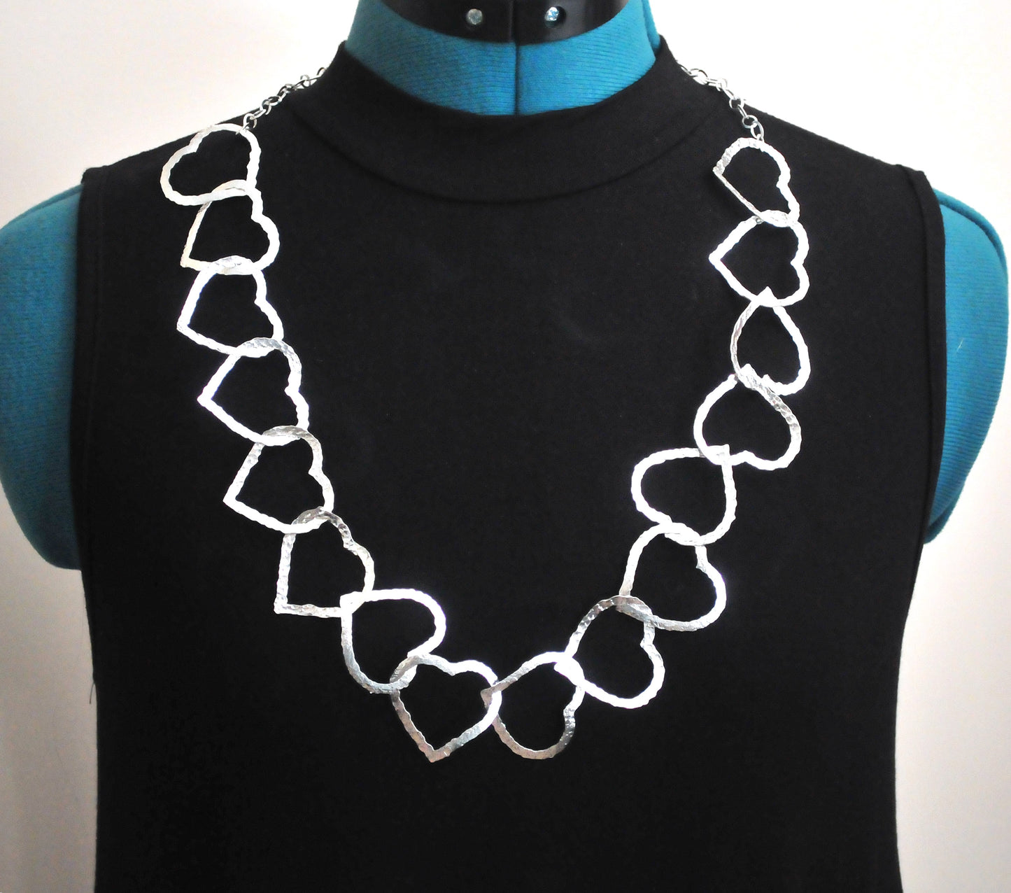 Paola Valentini Sterling Silver Heart Link Necklace