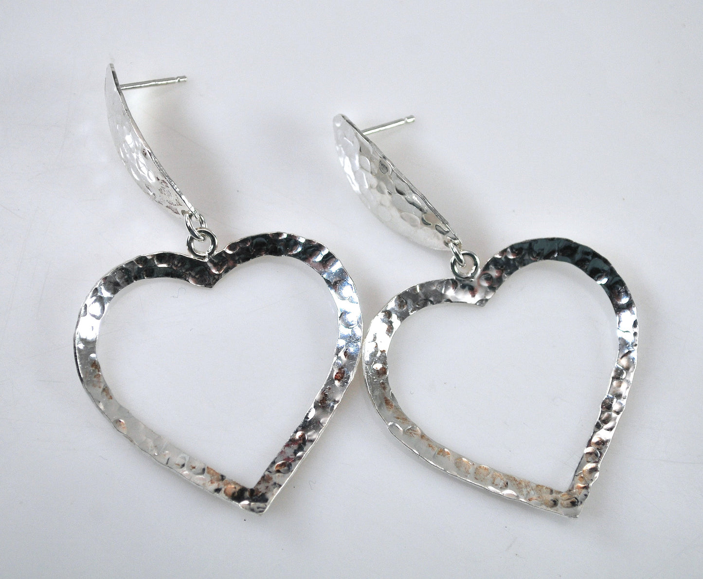 Paola Valentini Sterling Silver Heart Earrings