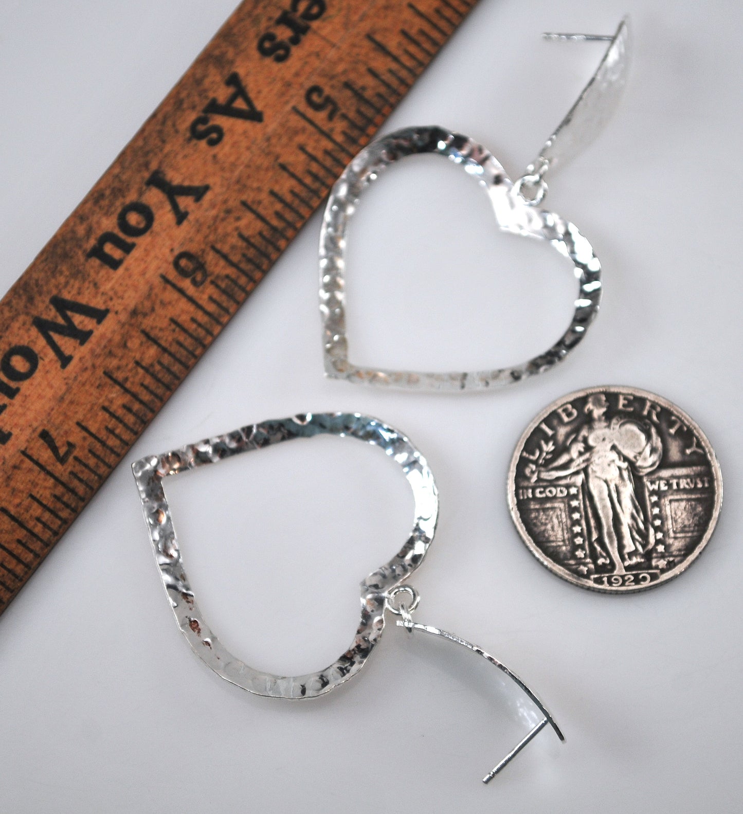 Paola Valentini Sterling Silver Heart Earrings