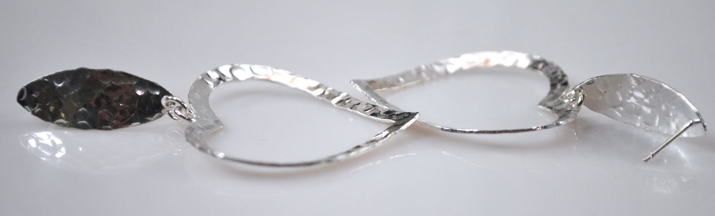 Paola Valentini Sterling Silver Heart Earrings