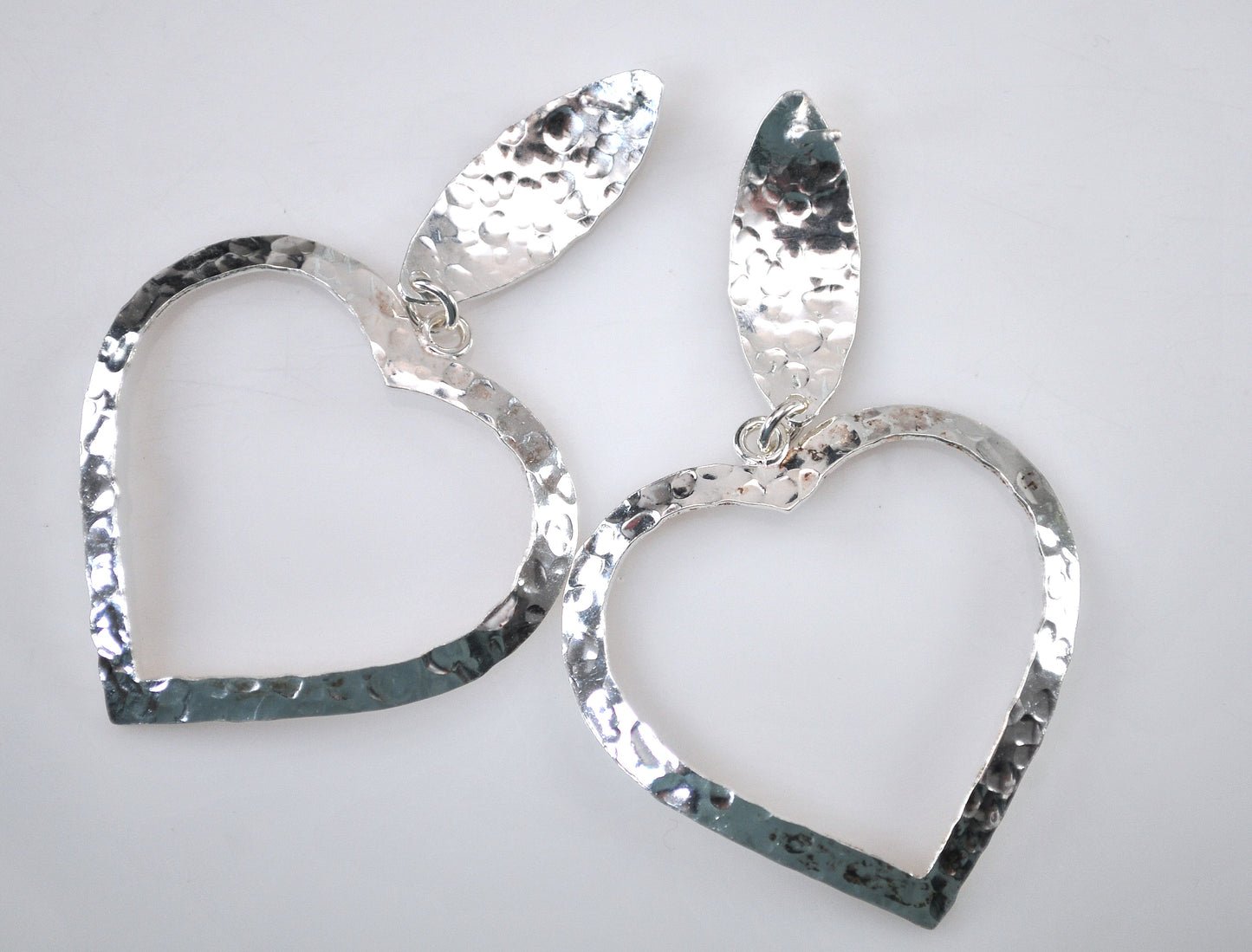 Paola Valentini Sterling Silver Heart Earrings