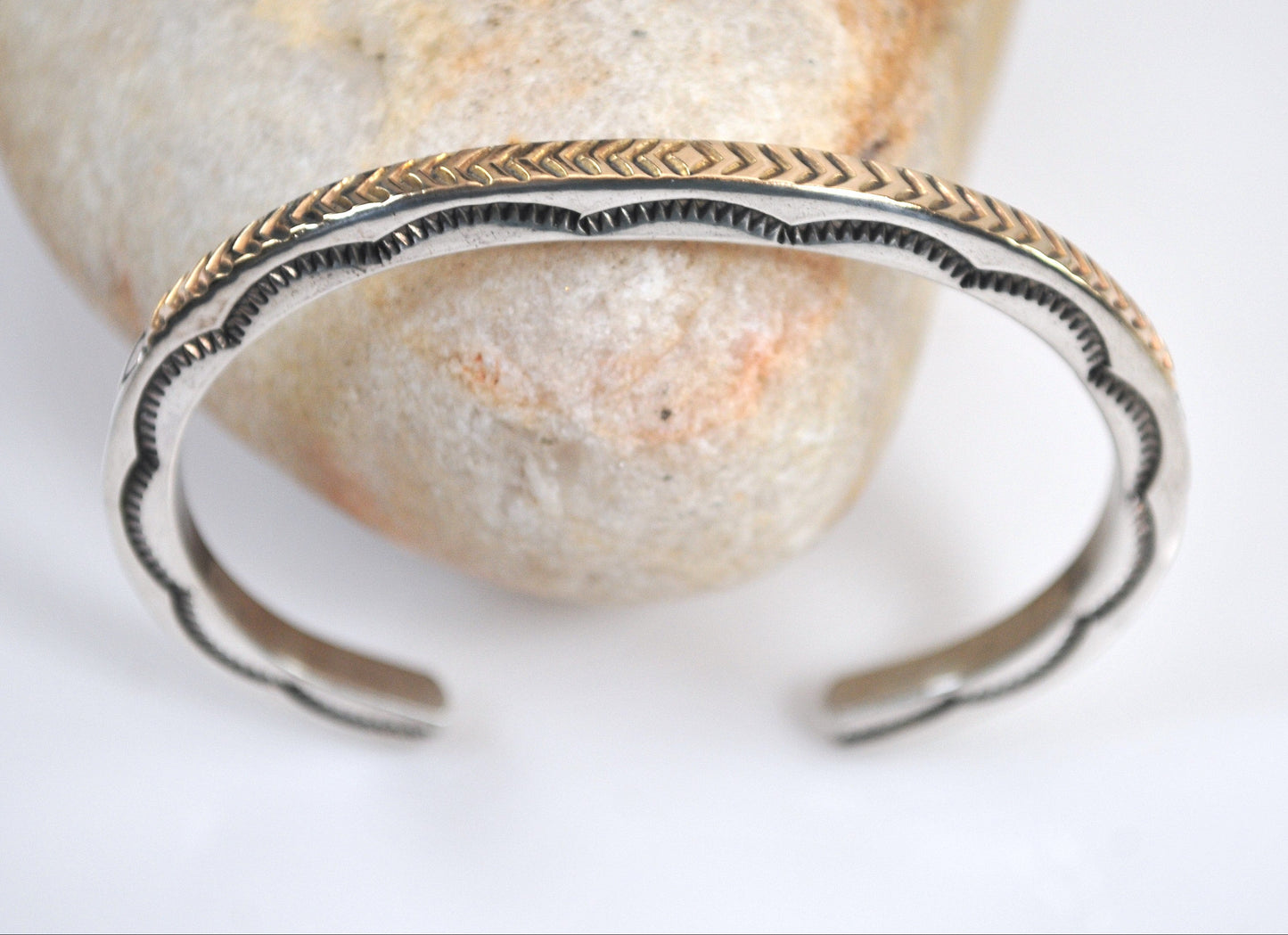 Alvin Monte Sterling Silver 14K Gold Cuff Bracelet