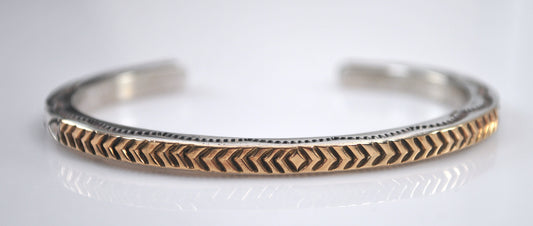Alvin Monte Sterling Silver 14K Gold Cuff Bracelet