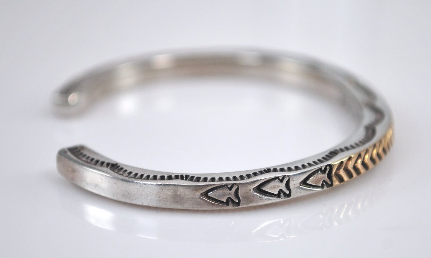 Alvin Monte Sterling Silver 14K Gold Cuff Bracelet