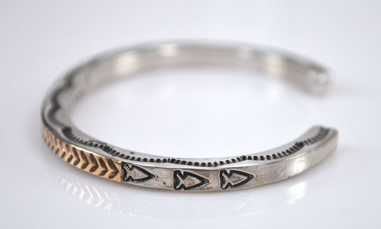 Alvin Monte Sterling Silver 14K Gold Cuff Bracelet