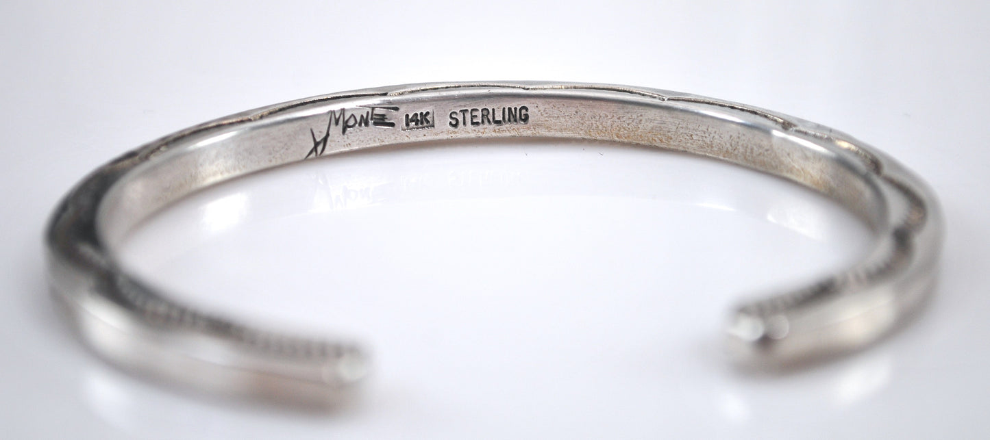 Alvin Monte Sterling Silver 14K Gold Cuff Bracelet