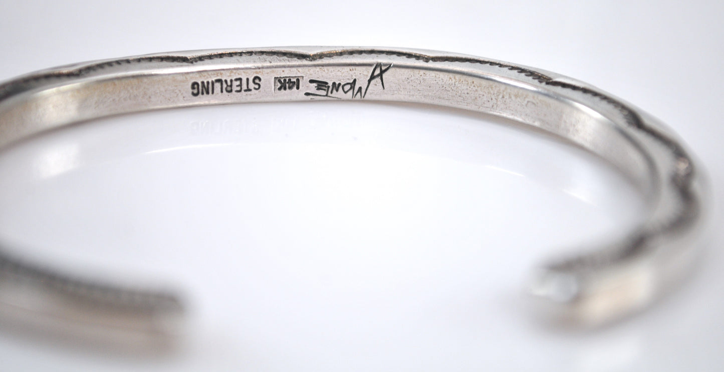 Alvin Monte Sterling Silver 14K Gold Cuff Bracelet