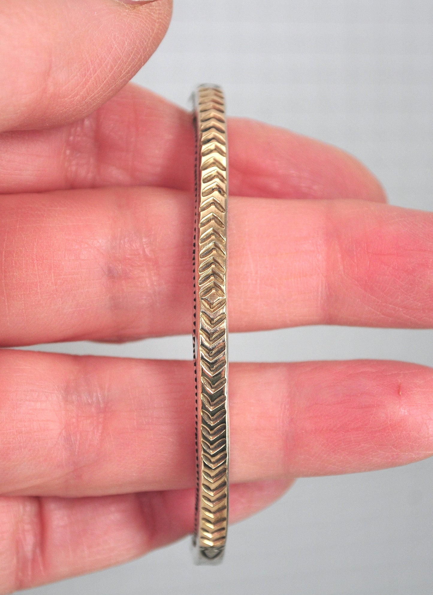 Alvin Monte Sterling Silver 14K Gold Cuff Bracelet