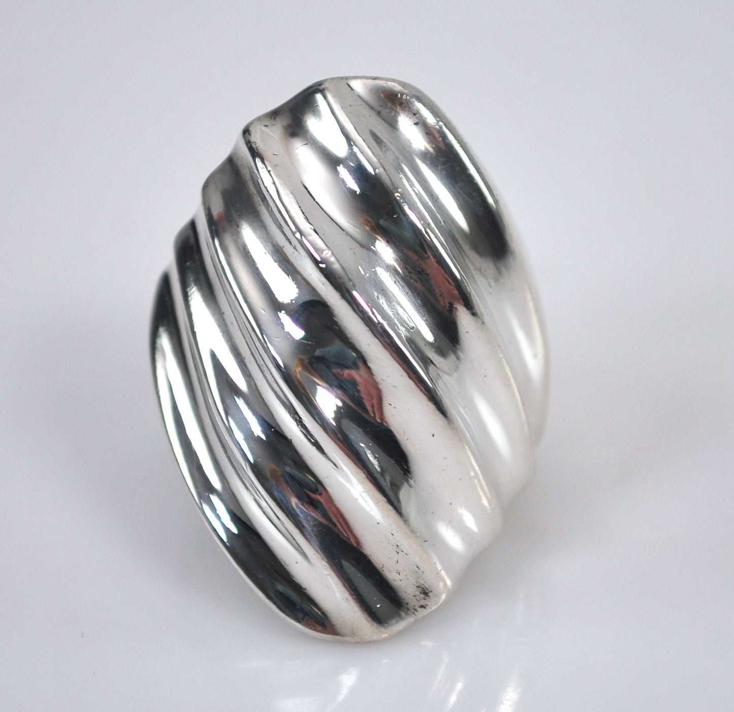 Long Taxco Modernist Sterling Silver Ring