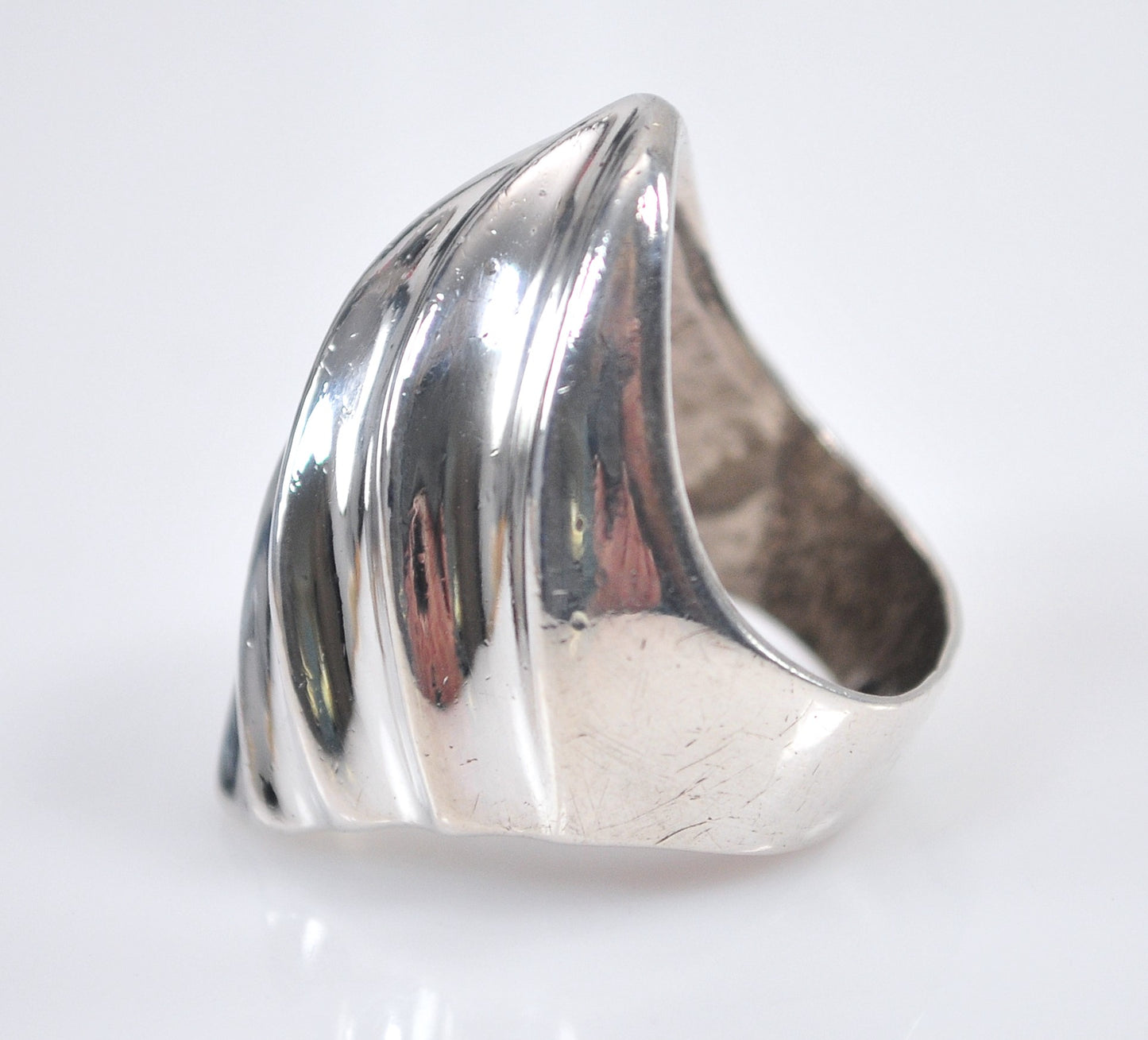 Long Taxco Modernist Sterling Silver Ring