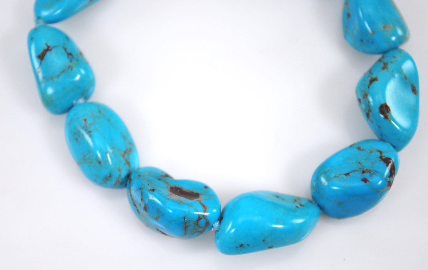 Sterling Silver Turquoise Nugget Cross Bracelet