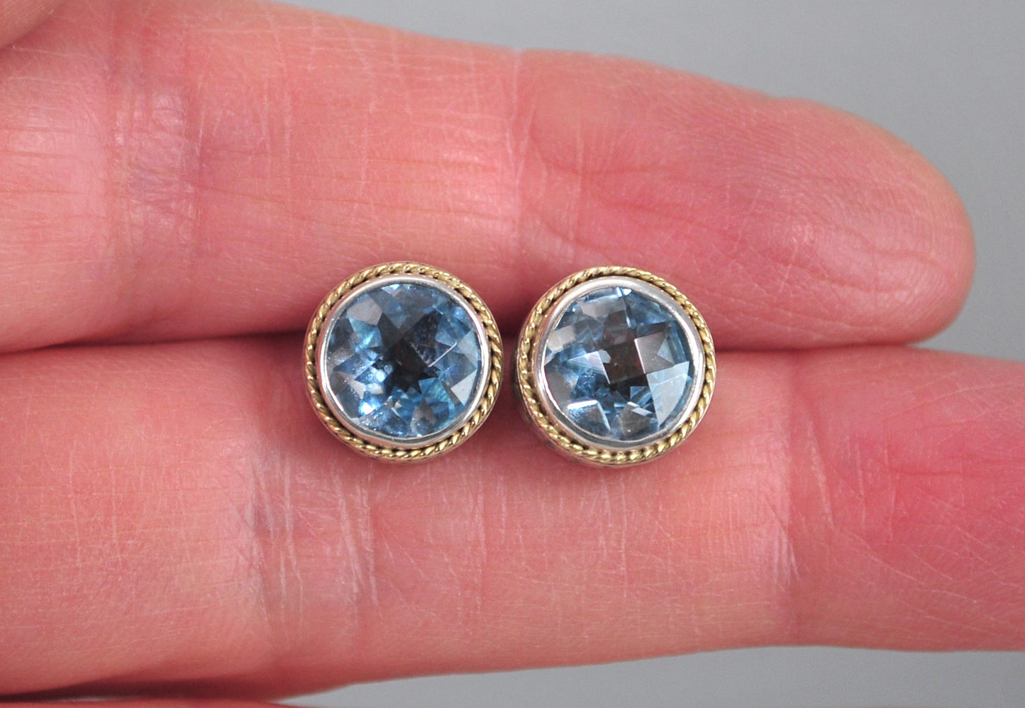 As is - Effy BH Sterling 18K Gold Blue Topaz Earrings