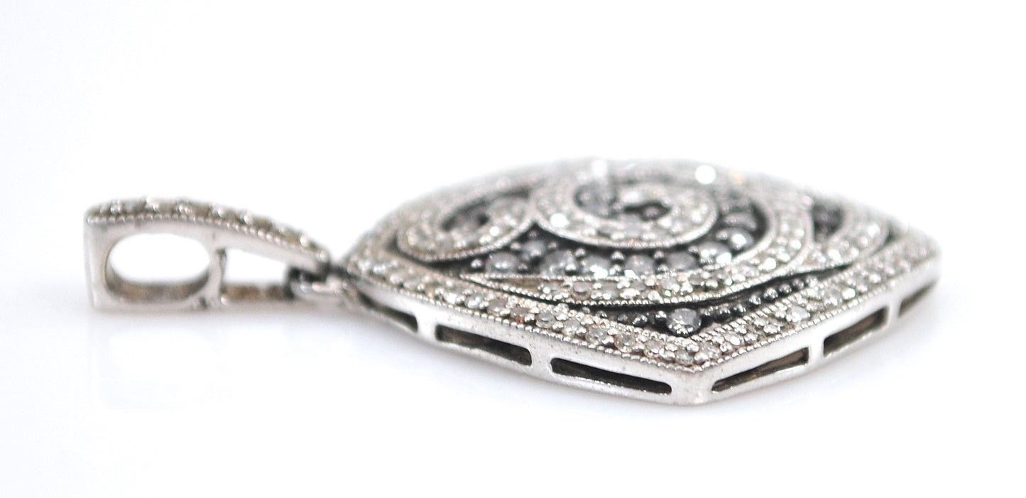 Designer Sterling Silver Genuine Diamond Pendant