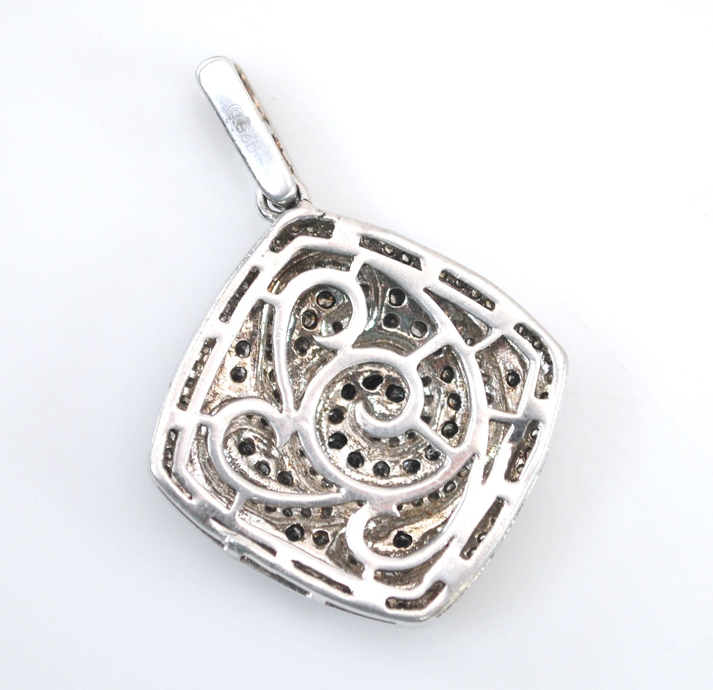 Designer Sterling Silver Genuine Diamond Pendant