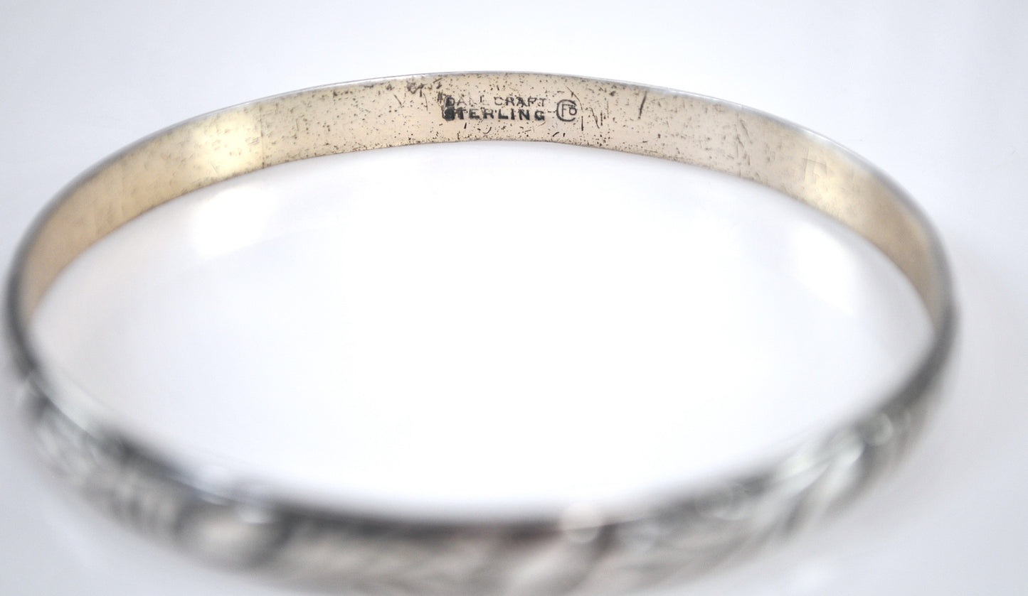 Vintage Danecraft Felch Sterling Silver Bangle Bracelet