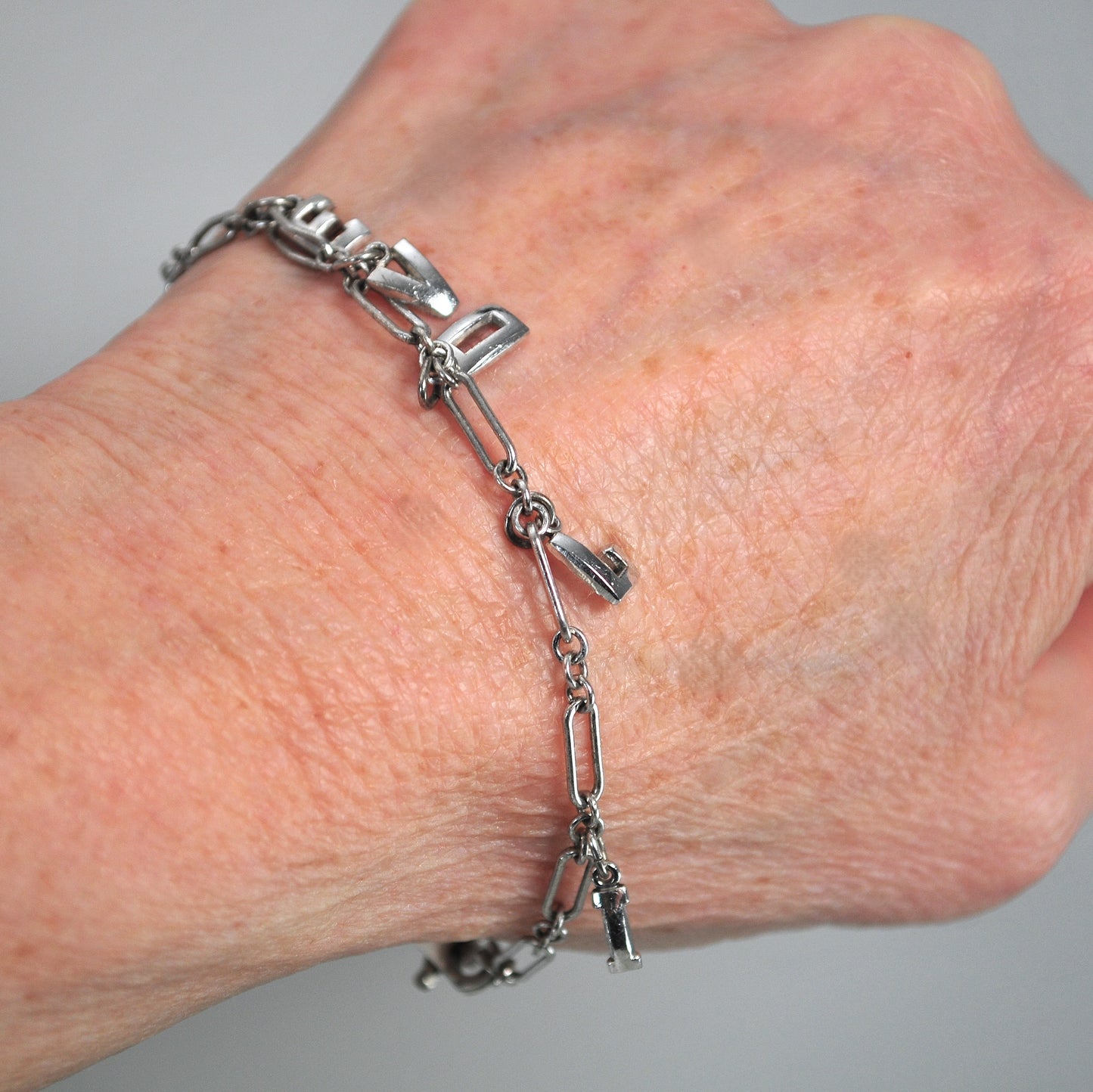 Sterling Silver I LOVE YOU Heart Bracelet