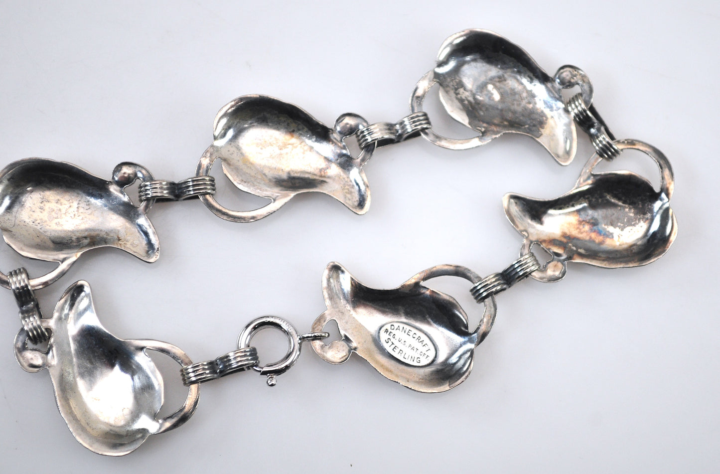 Vintage Danecraft Sterling Silver Leaf Bracelet