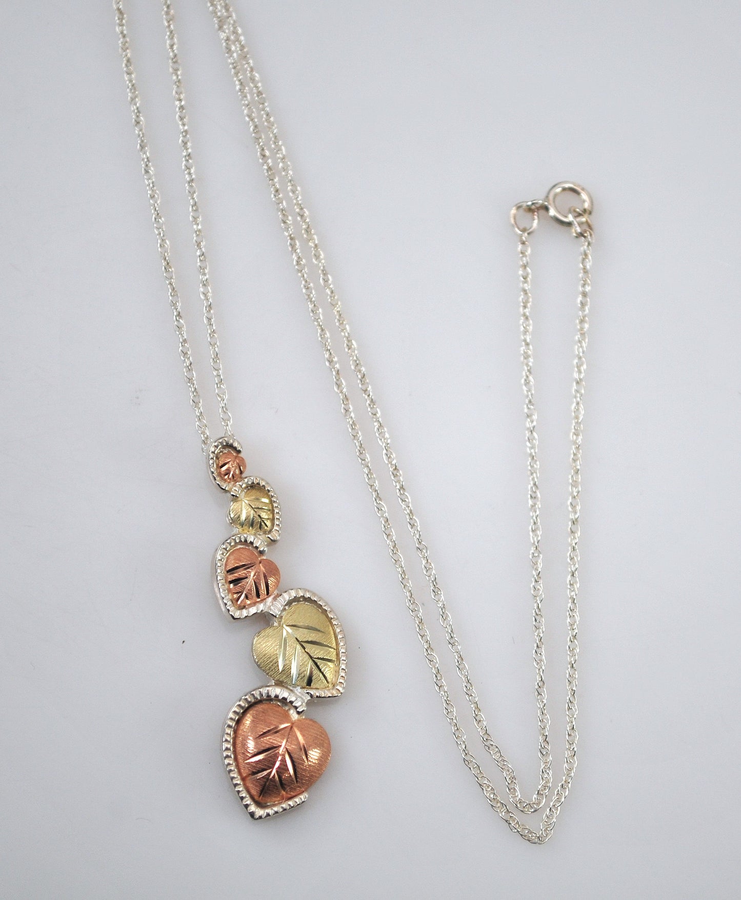 Coleman Black Hills Sterling Silver 12K Gold Leaf Pendant Necklace