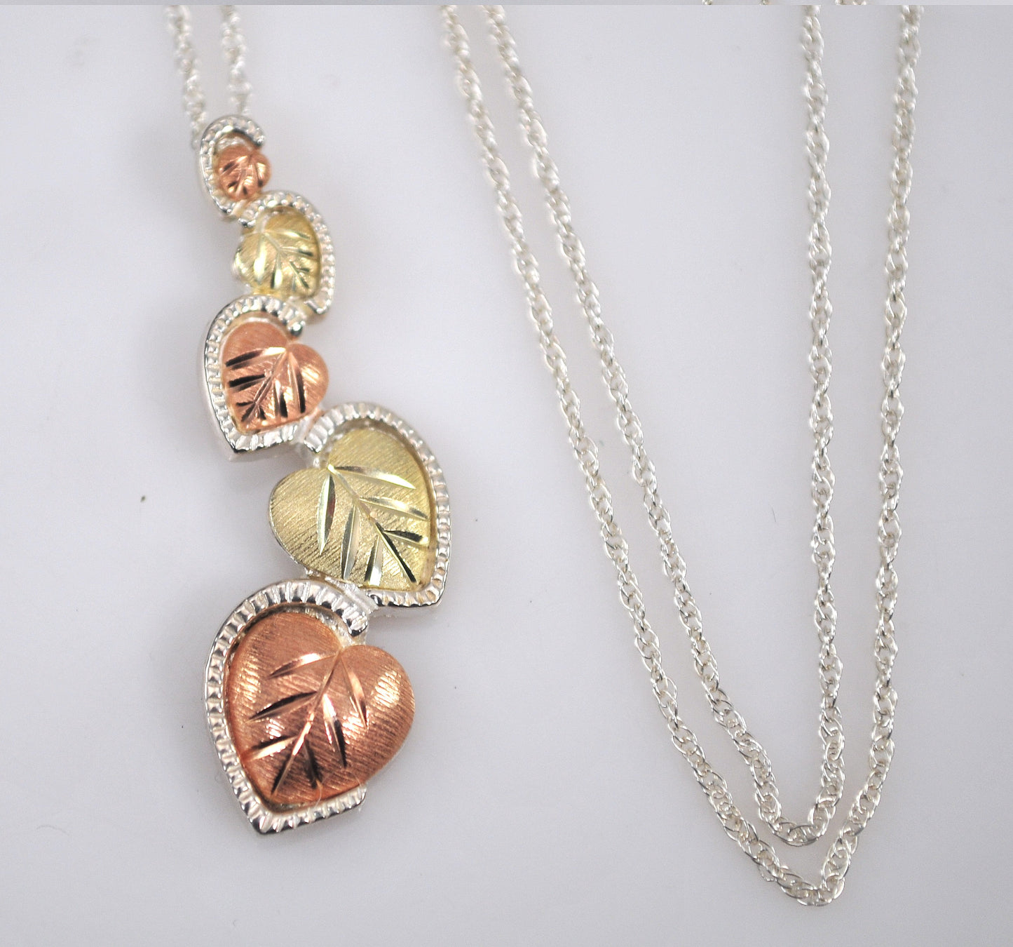 Coleman Black Hills Sterling Silver 12K Gold Leaf Pendant Necklace