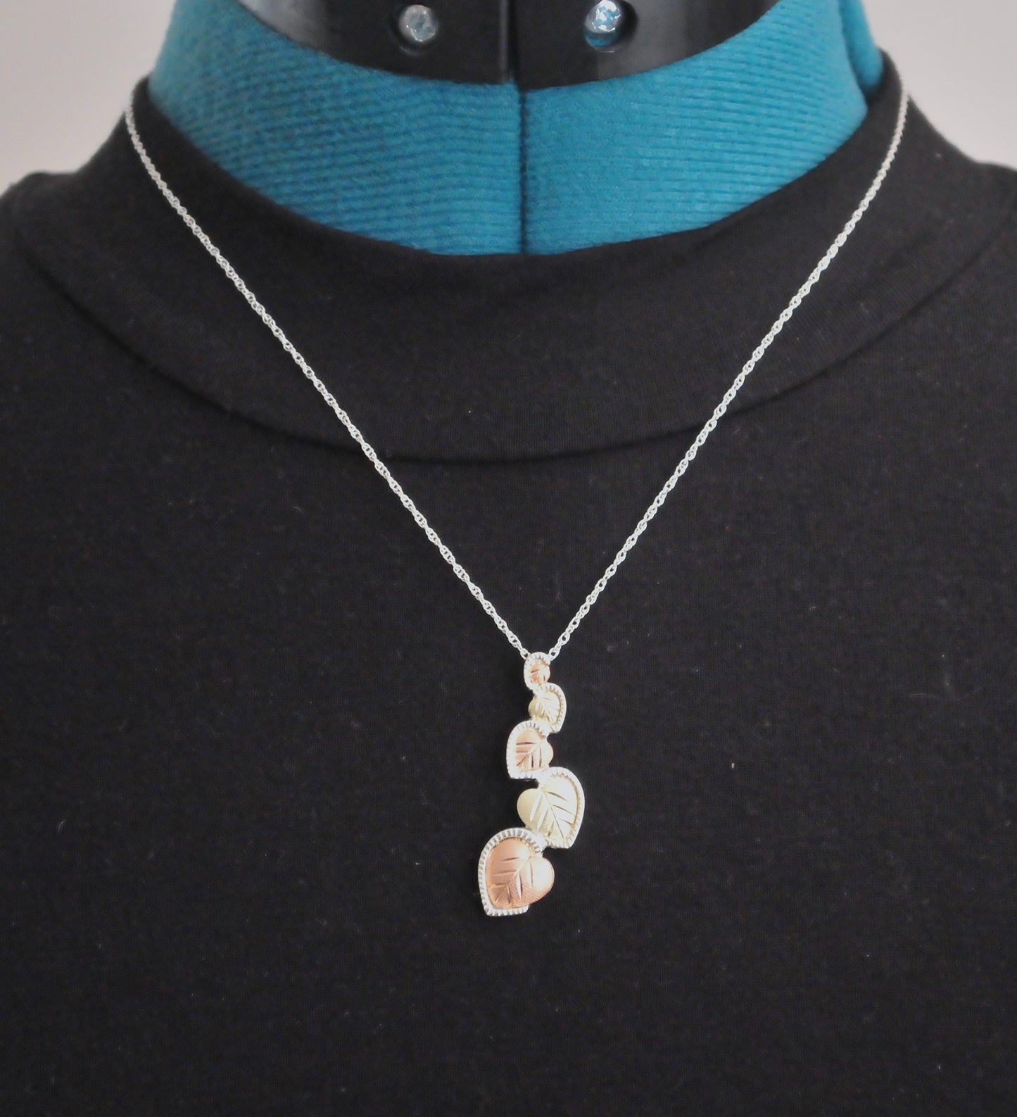 Coleman Black Hills Sterling Silver 12K Gold Leaf Pendant Necklace