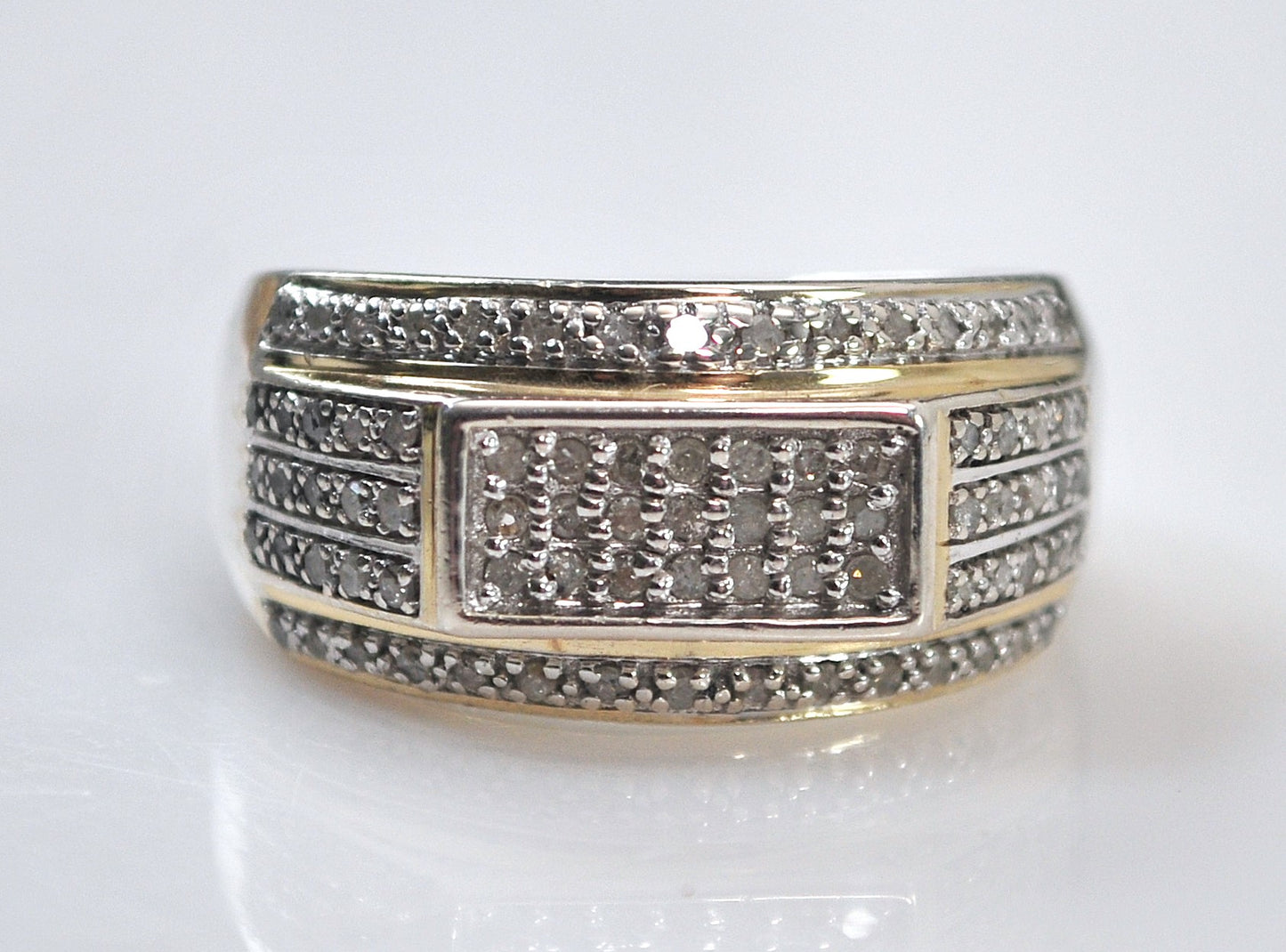 Sterling Silver Men's Diamond Ring
