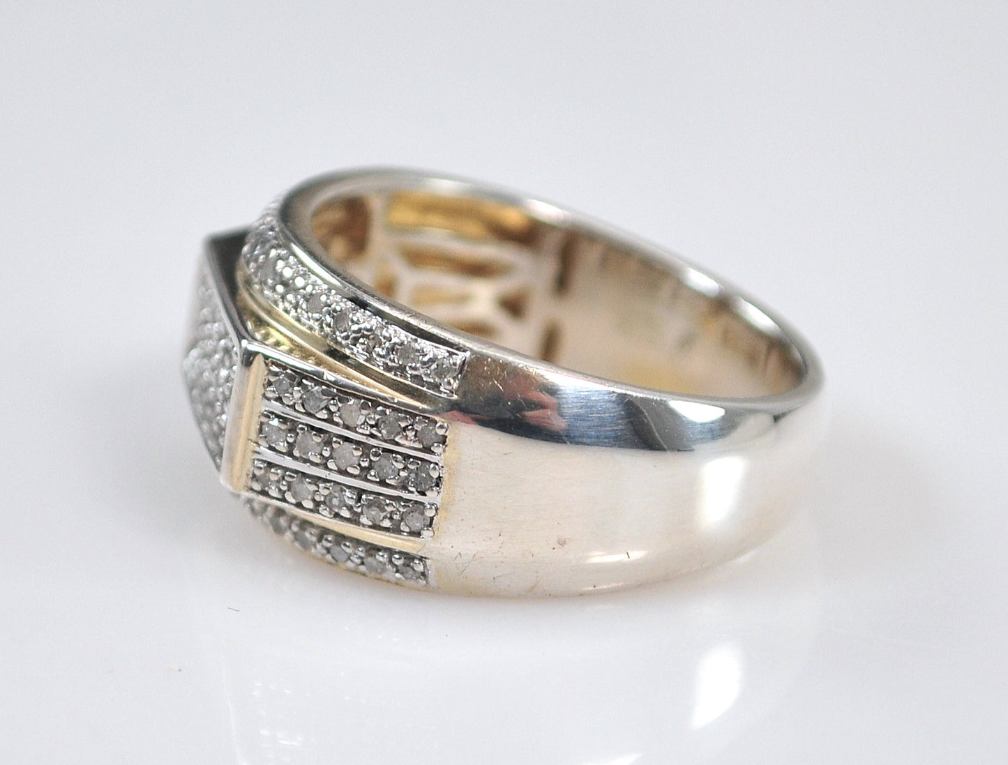Sterling Silver Men's Diamond Ring
