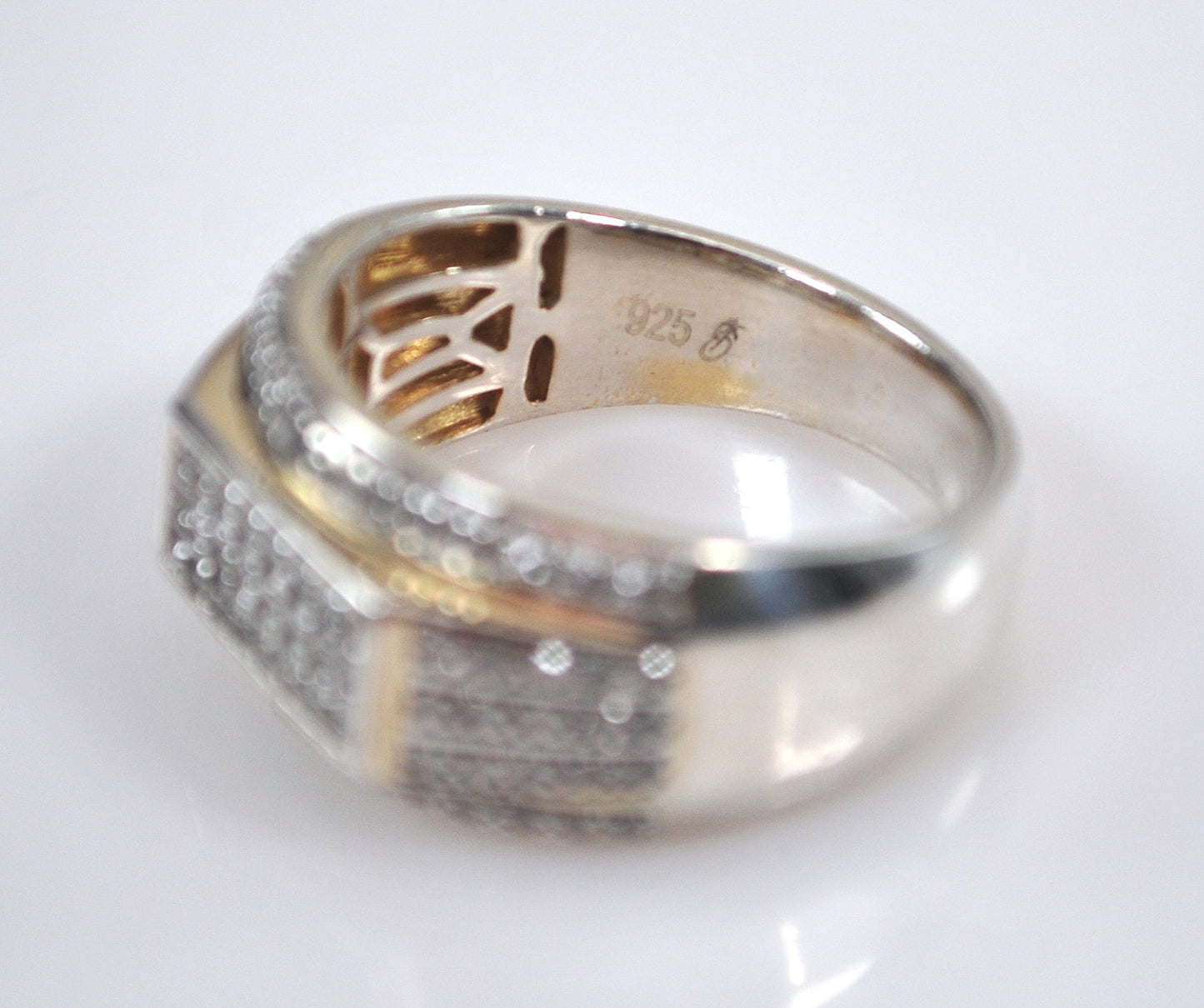 Sterling Silver Men's Diamond Ring